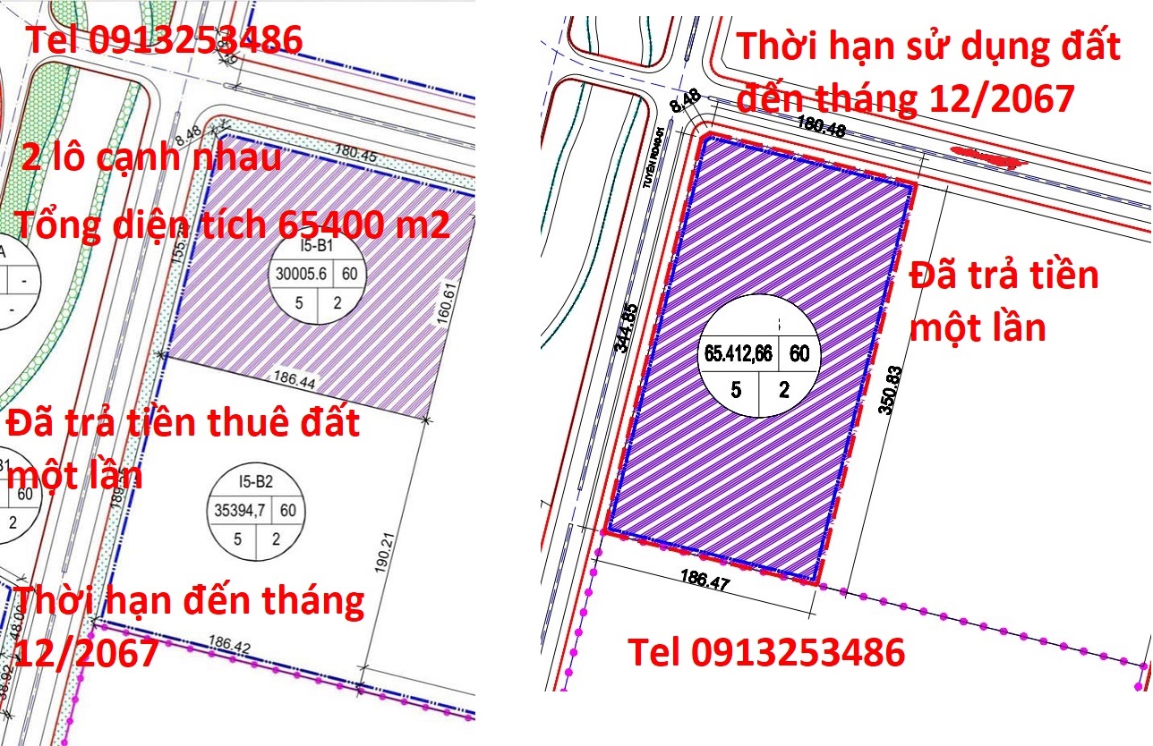 Bán 3 lô đất đều là lô góc 65412 m2 3005 m2 và 35395 m2 trong khu công nghiệp KCN Bá Thiện - Vĩnh Phúc - Tỉnh Phú Thọ