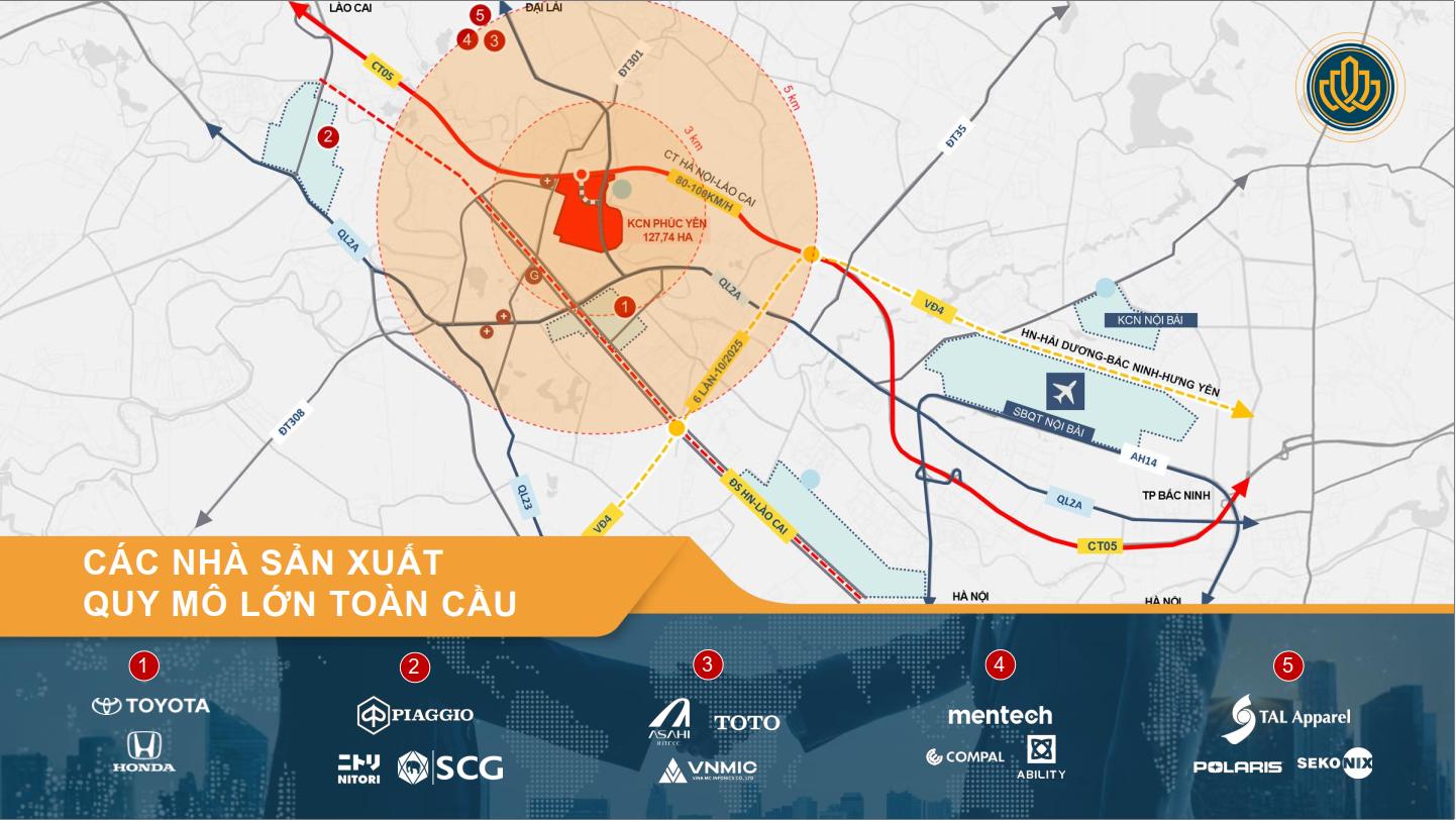 Các tập đoàn nước ngoài đã đầu tưu vào Khu công nghiệp Phúc Yên - Tỉnh Phú Thọ