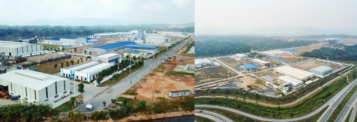 Đã hình thành các tuyến đường nội bộ đi qua các lô đất các nhà máy trong KCN Cẩm Khê - Tỉnh Phú Thọ