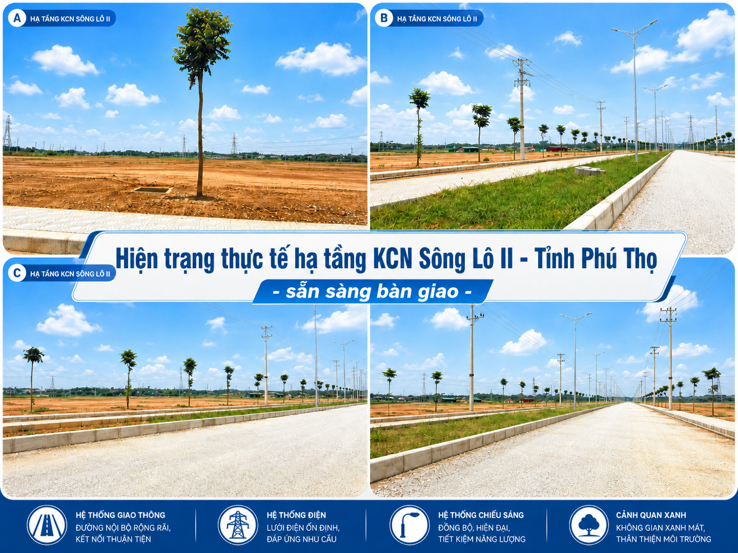 Hạ tầng mặt bằng KCN Sông Lô 2 đã hoàn thiện và sẵn sàng giao đất cho nhà đầu tư