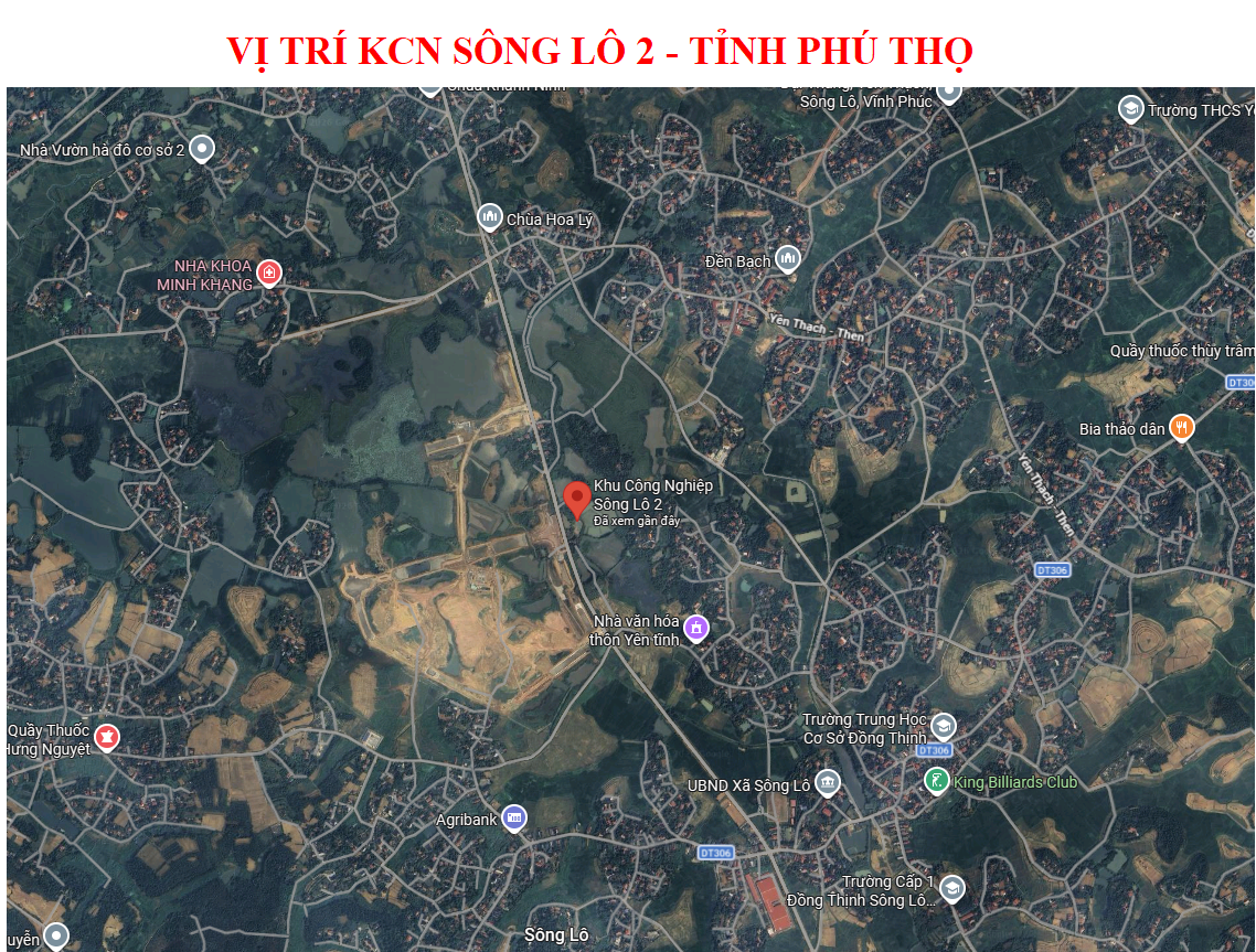 Vị trí Khu công nghiệp Sông Lô 2 - Tỉnh Phú Thọ 