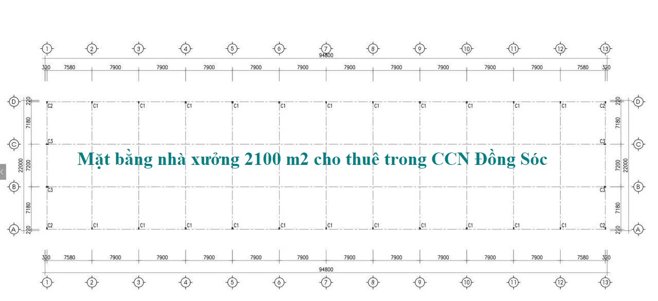 Mặt bằng nhà xưởng cho thuê trong CCN Đồng Sóc - Vĩnh Tường - Vĩnh Phúc - Tỉnh Phú Thọ