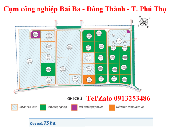 Bán đất CCN Bãi Ba - Đông Thành - Tỉnh Phú Thọ