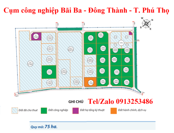 Bán đất CCN Bãi Ba - Đông Thành - Tỉnh Phú Thọ